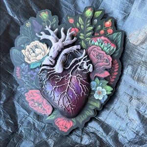 Colorful Anatomical Heart Art Piece